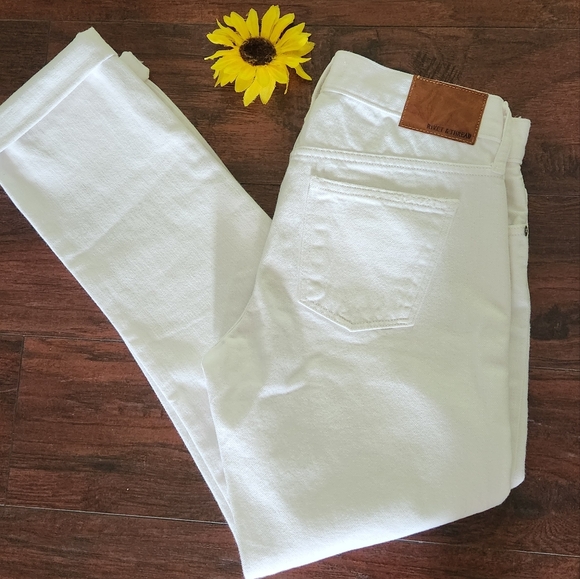 Madewell Rivet & Thread Distressed High Rise Boyjean In White 💗 - Picture 4 of 10